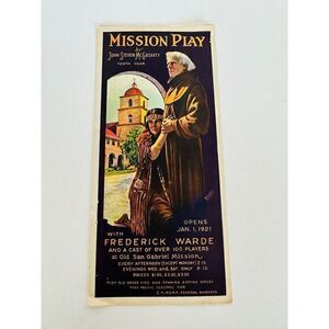 1921 Mission Play By John Steven McGroarty 10th Year San‎ Gabriel Brochure
